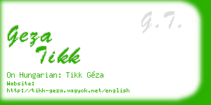 geza tikk business card