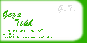 geza tikk business card